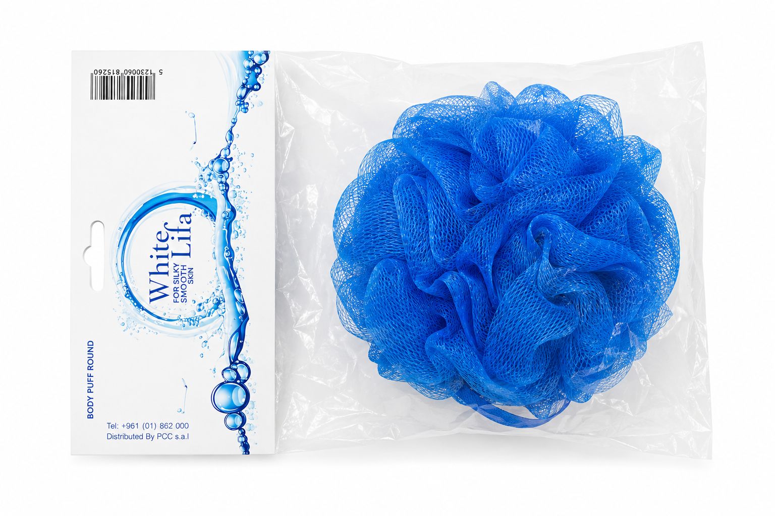 White lifa body puff round
